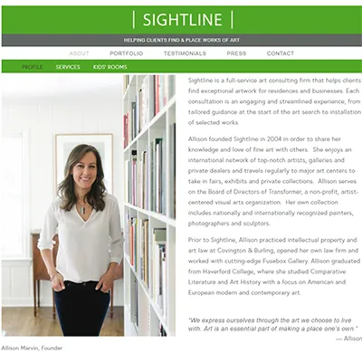 Screenshot of the Sightline website